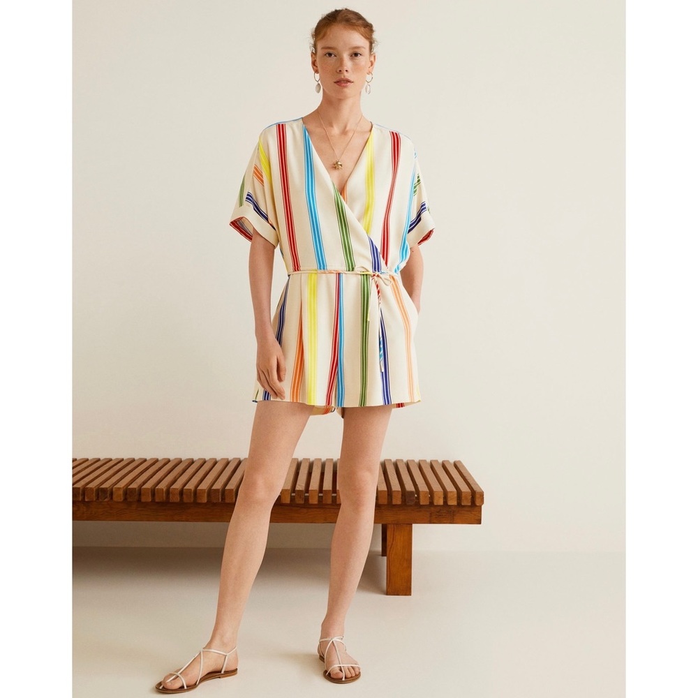 NWT ✨ Mango Cord Striped Romper